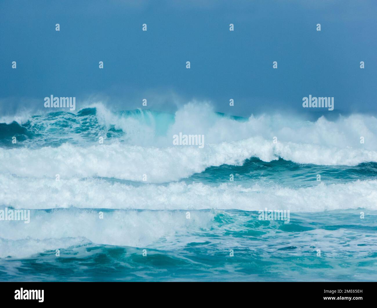 Ein starker Sturm an der Atlantikküste, Valdovino, Eine Coruna, Spanien Stockfoto