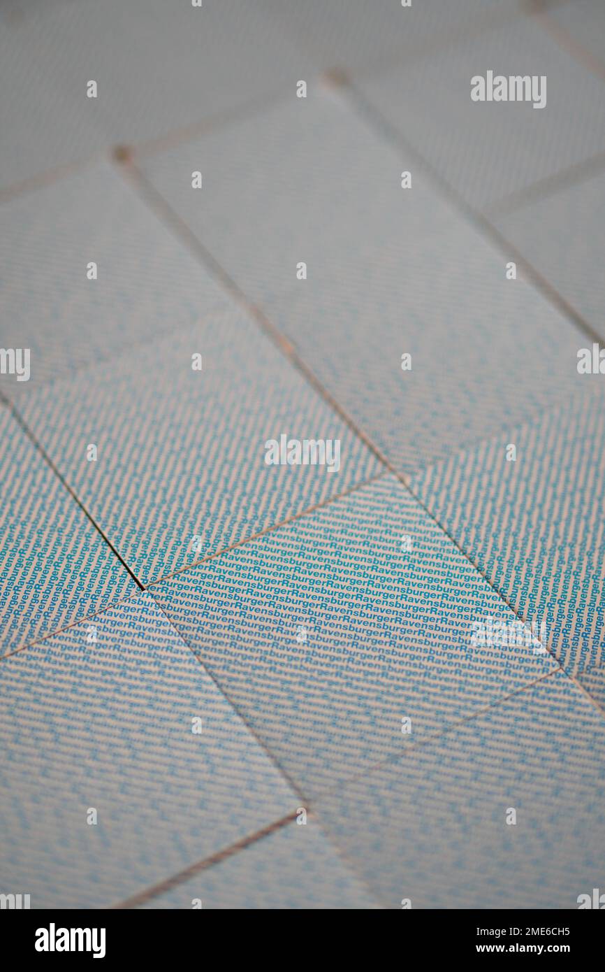 Reihen von Ravensburger-Speicherkarten Stockfoto