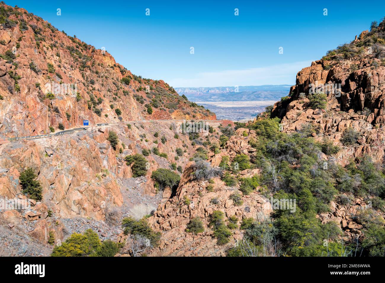 Panoramablick auf der AZ 89A Route in der Nähe von Jerome, Arizona, USA Stockfoto