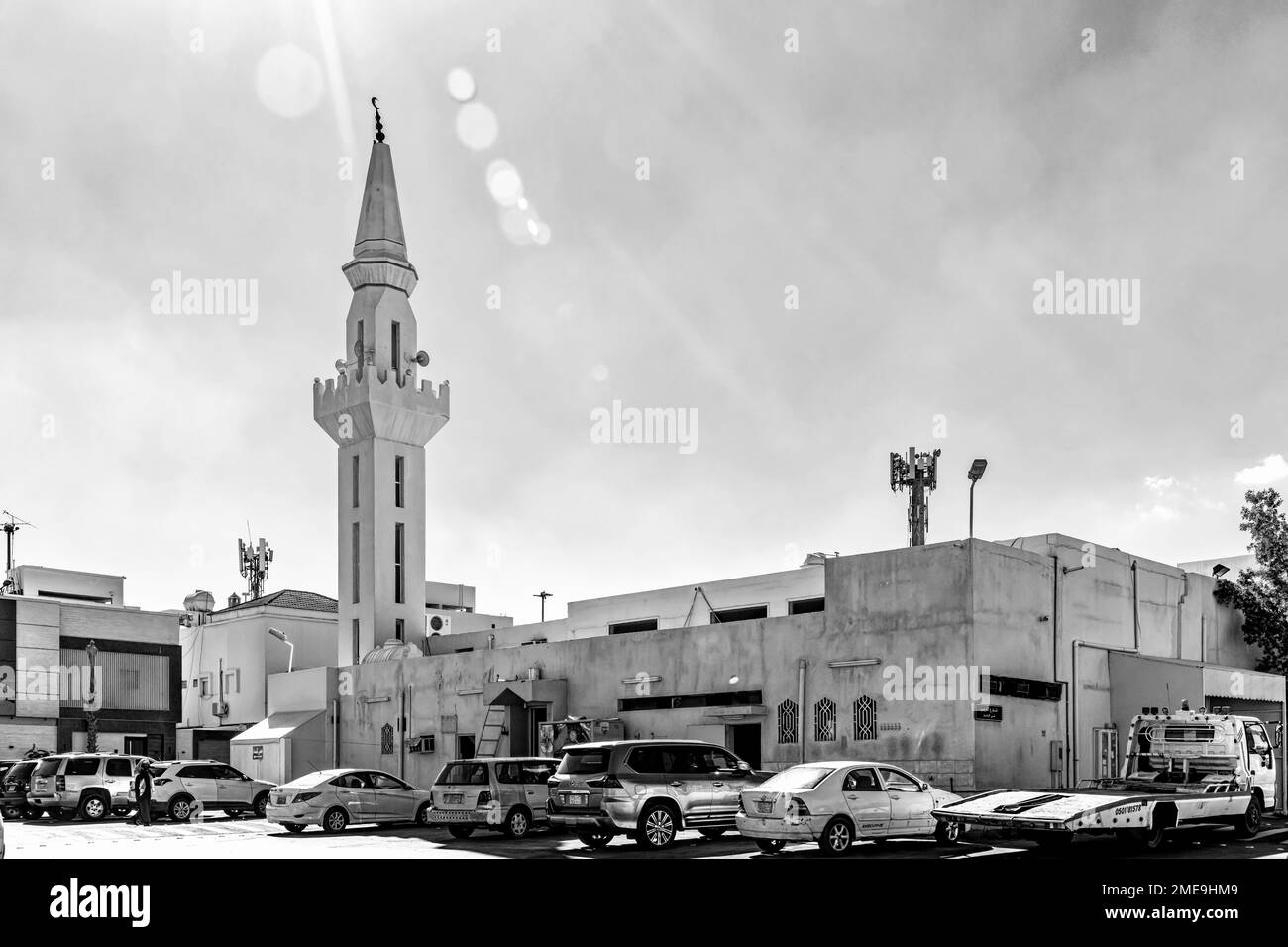 Moscheen Schwarzweiß Stockfoto