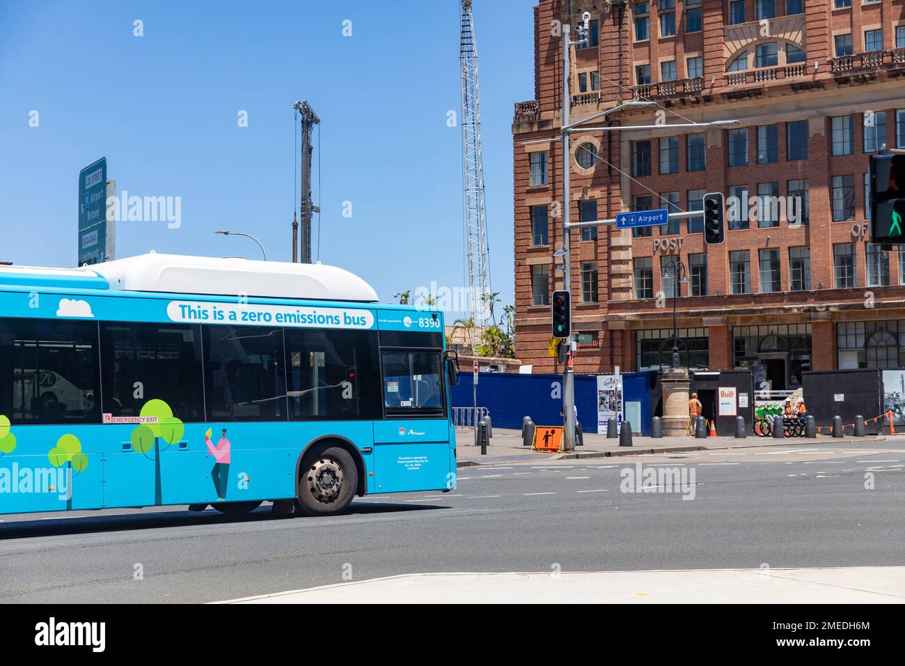 Emissionsfreie Busse Sydney Australia, das NSW-Regierungsprogramm aller emissionsfreien elektrischen Busse, die bis 2035 Diesel- und Wasserstoffbusse ersetzen sollen Stockfoto