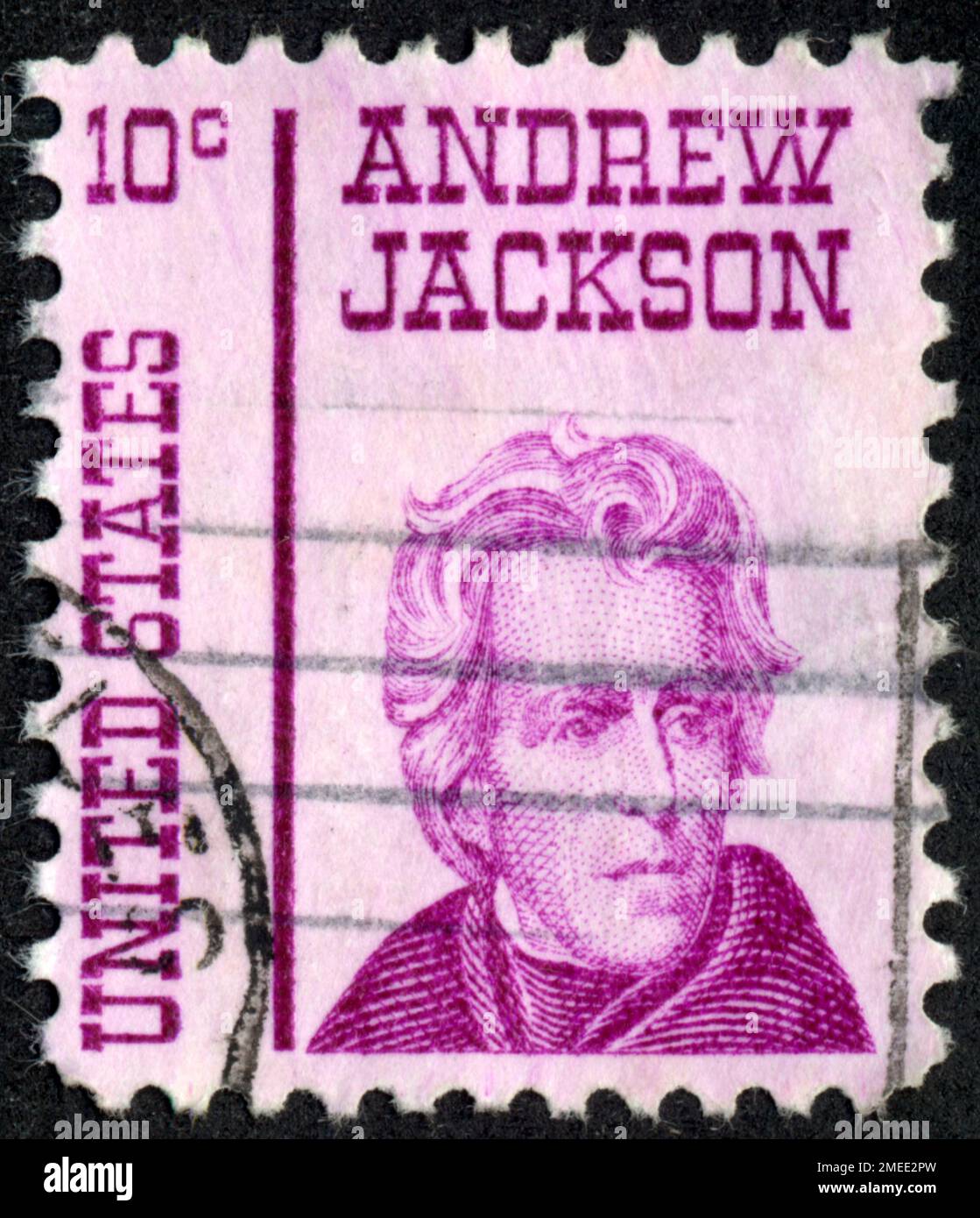 TIMBRE OBLITERES ANDREW JACKSON. USA. 10 °C Stockfoto