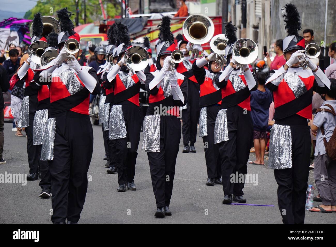 Indonesischer Karneval zur Feier des pancasila-Tages Stockfoto