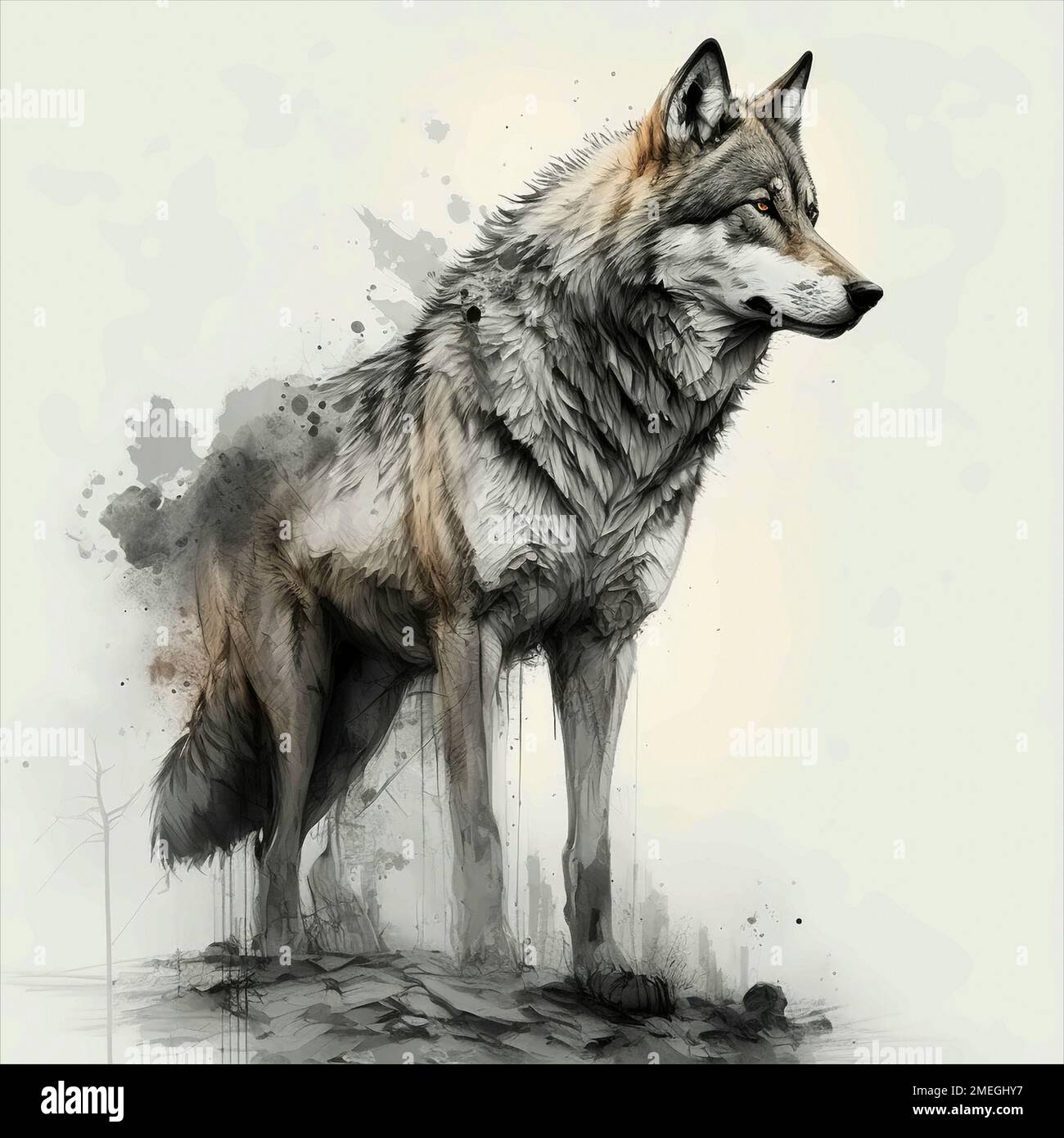 Wolf zeichnung -Fotos und -Bildmaterial in hoher Auflösung – Alamy