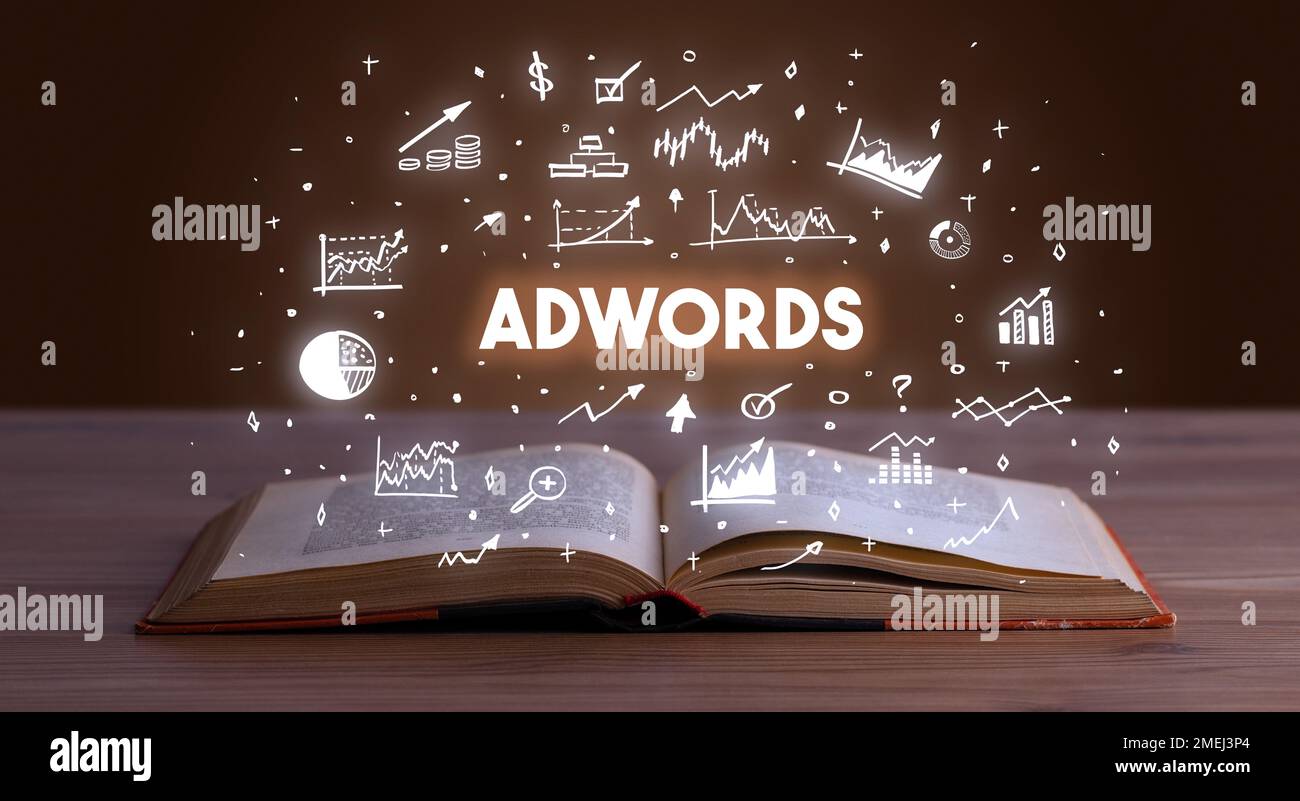 Business Inschrift aus einem offenen Buch Stockfoto