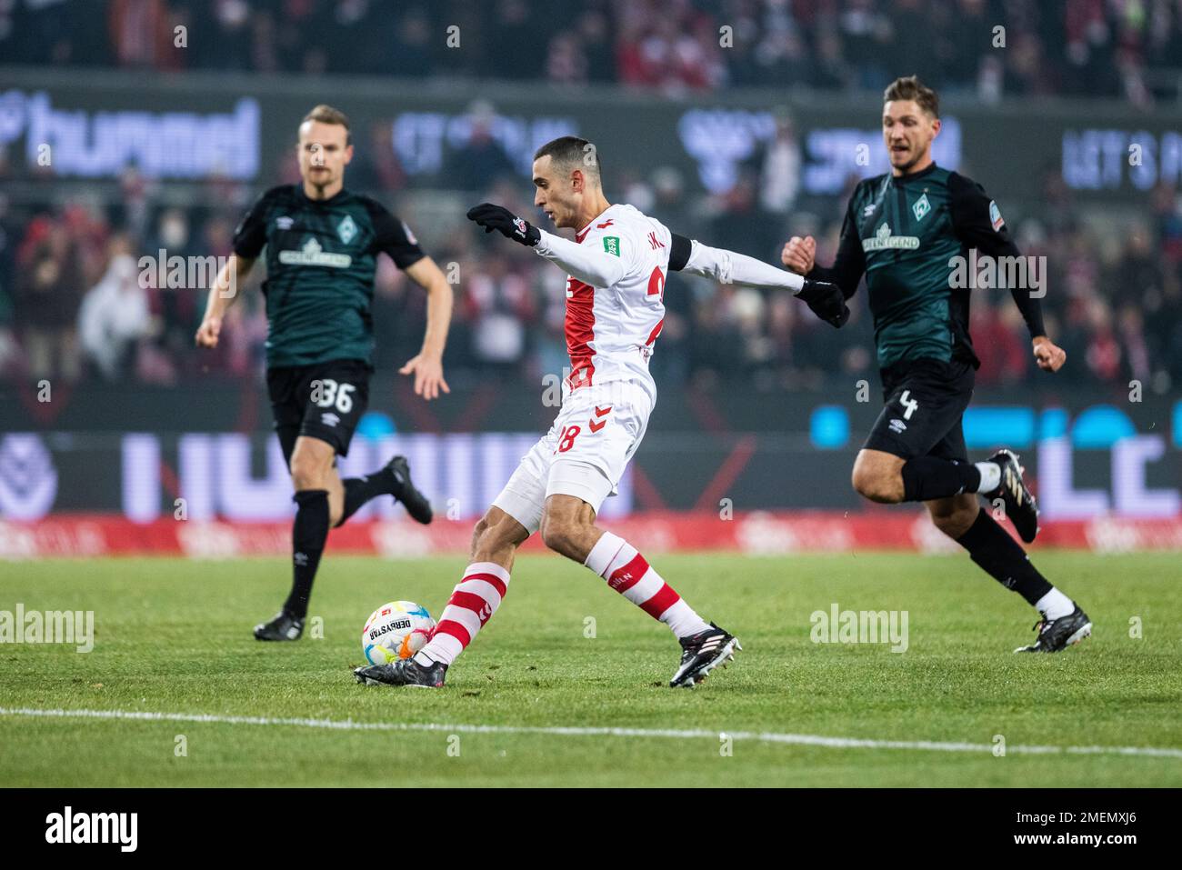 Köln, RheinEnergieStadion, 21.01.23: Ellyes Skhiri 1. FC Köln am Ball beim 1. Bundesliga Spiel 1. FC Köln gegen Werder Bremen. Foto: pressefoto Mika Volkm Stockfoto