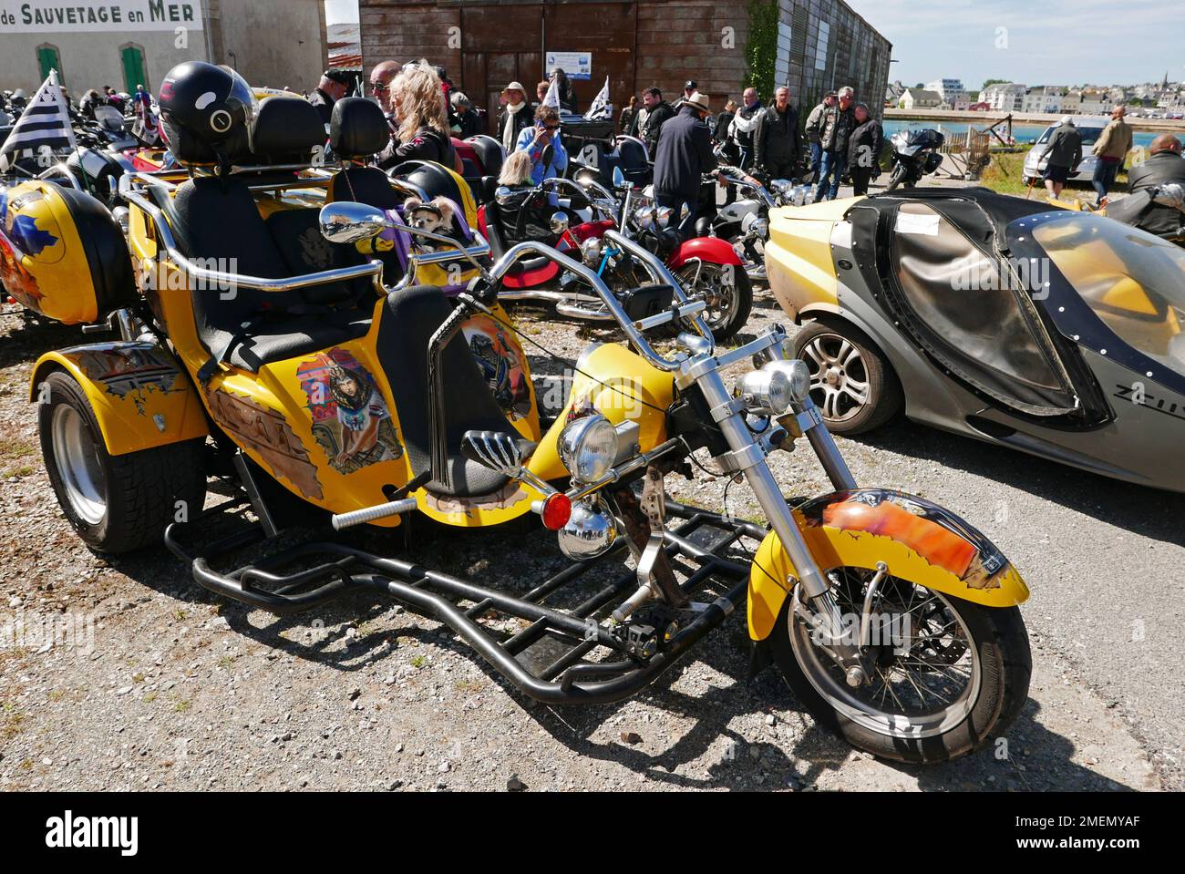 Camaret-sur-Mer, Pilgrimage of Bikers, Finistere, Bretagne, Frankreich, Europa Stockfoto