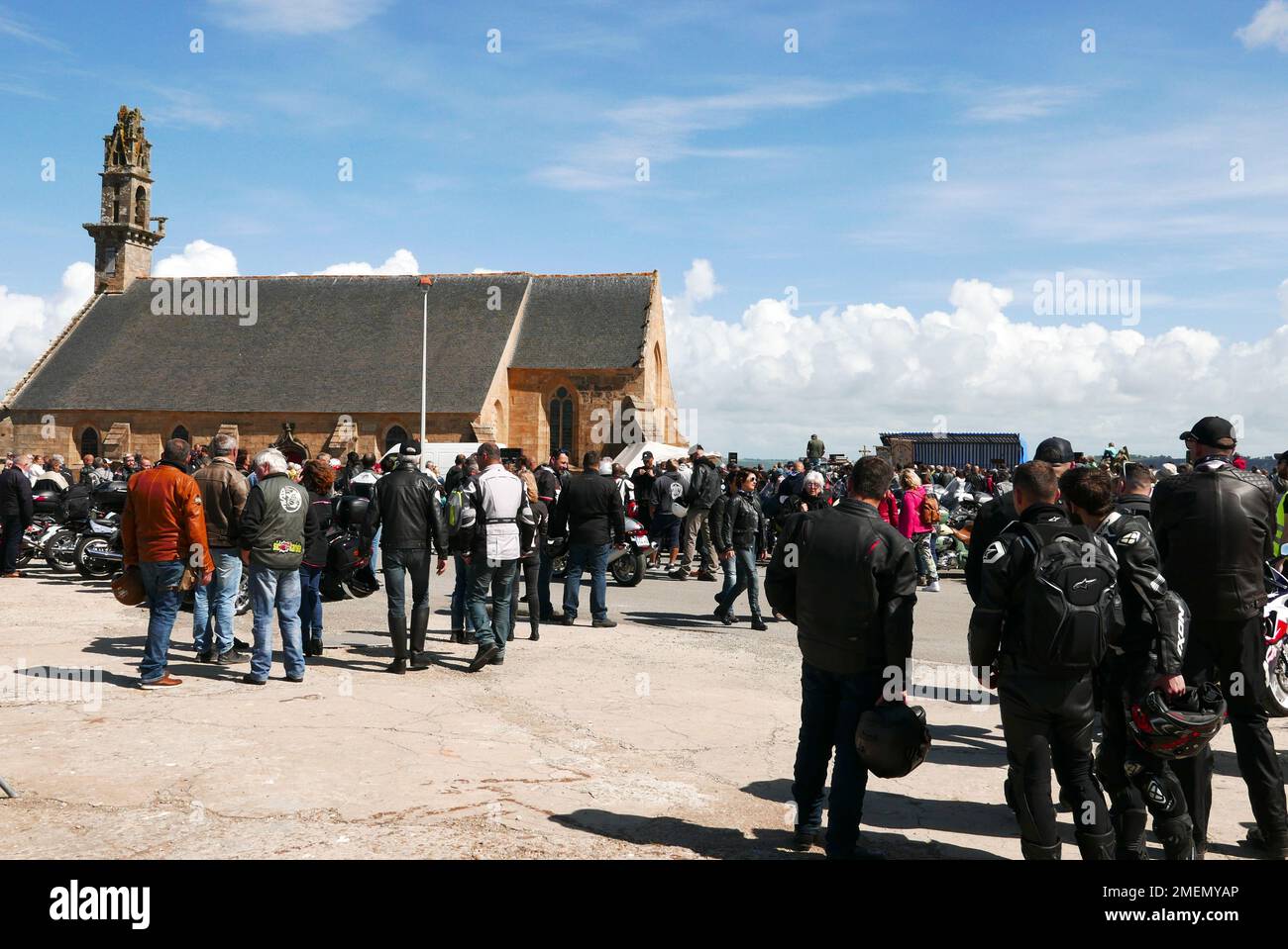 Camaret-sur-Mer, Chapelle Notre-Dame de Rocamadour, Pilgrimage of Bikers, Finistere, Bretagne, Frankreich, Europa Stockfoto