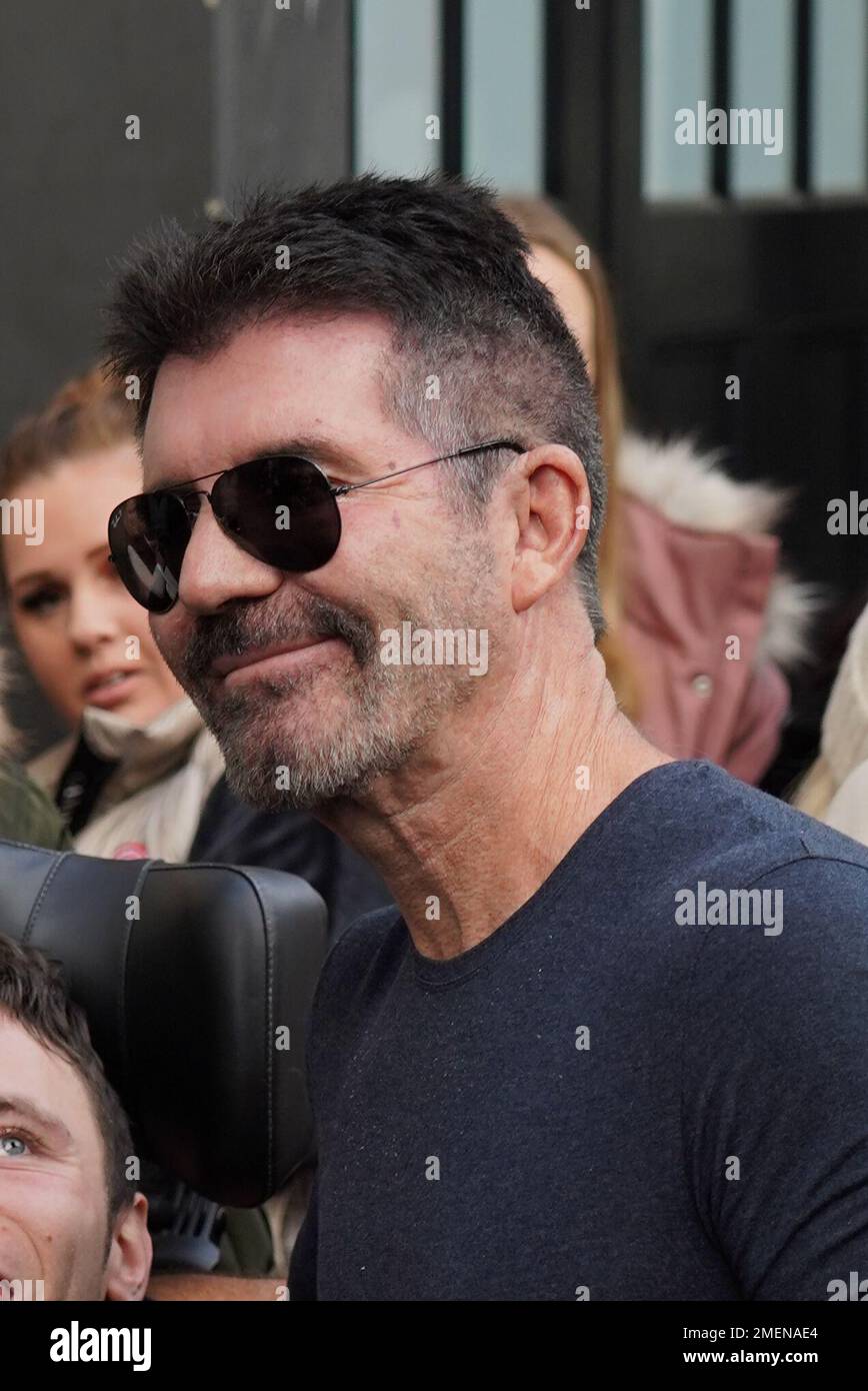 Richter Simon Cowell kommt zu den Briten-Got-Talent-Vorsprechen, die im London Palladium, Soho, in London stattfinden. Foto: Dienstag, 24. Januar 2023. Stockfoto