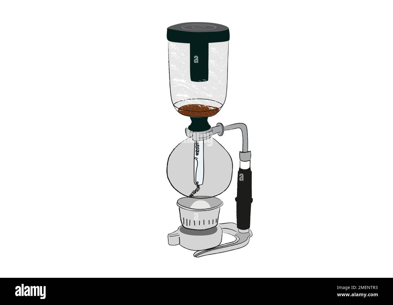 Abbildung einer Siphon-Kaffeemaschine Stockfoto Abbildung einer Siphon-Kaffeemaschine Stockfoto