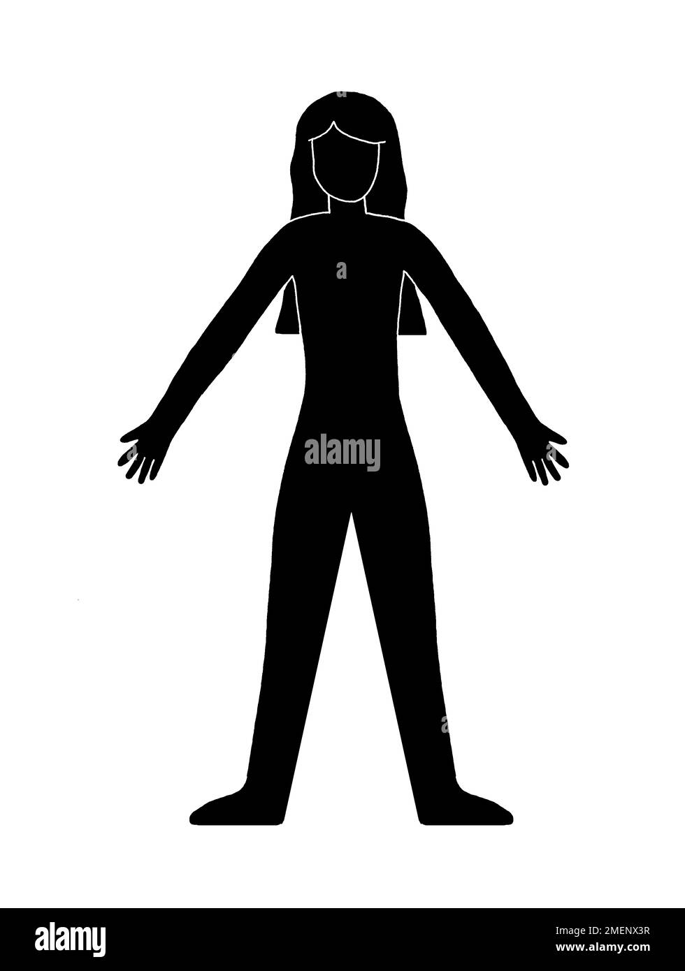 Schwarz-Weiß-Darstellung einer weiblichen Figur Stockfoto