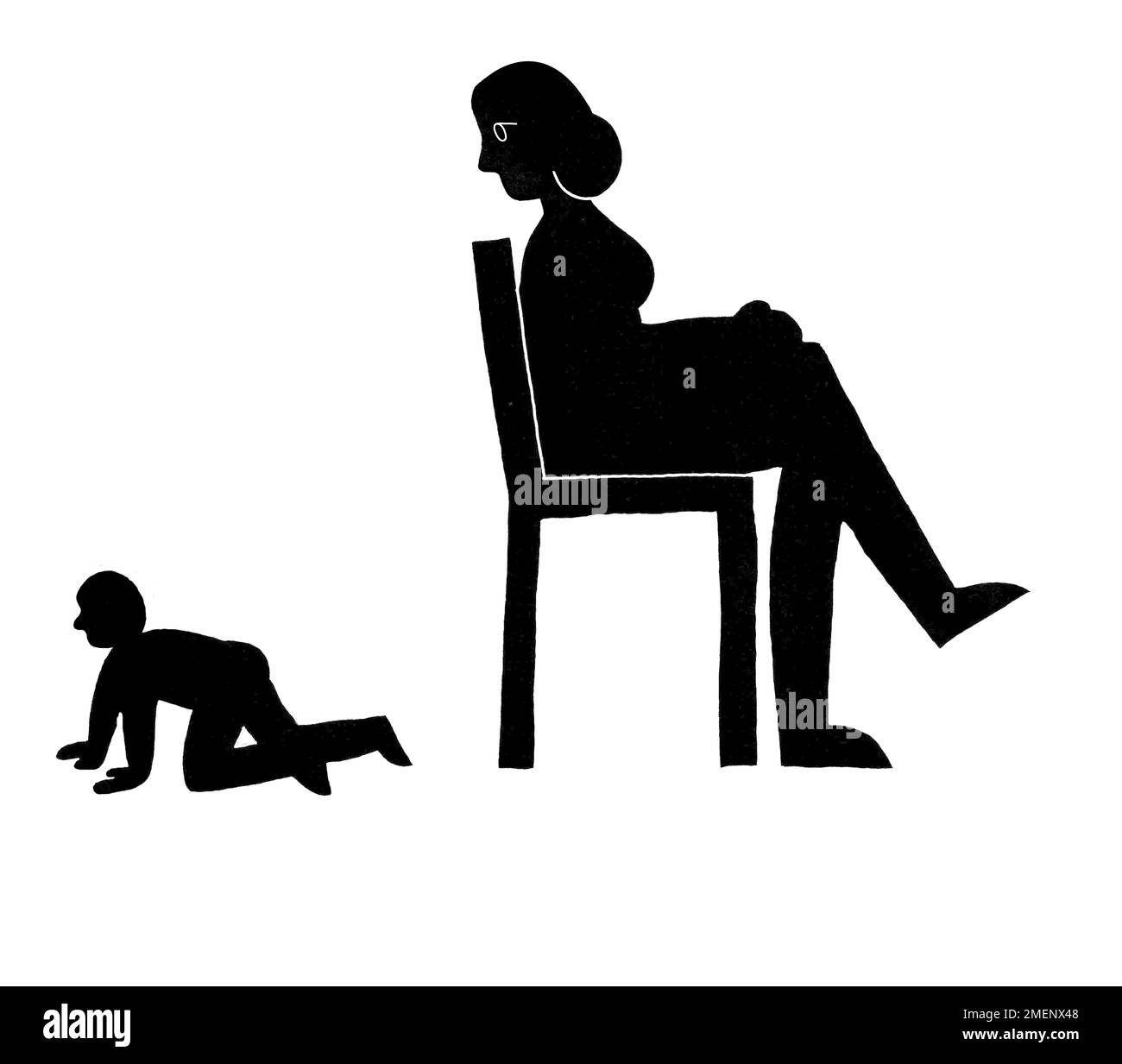 Mutter-Kind-Bindung. Erziehungstechniken Stockfoto