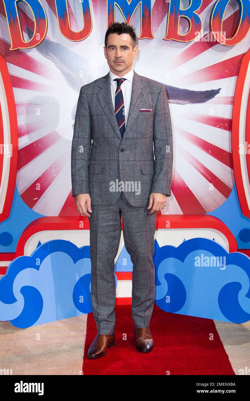 Dossierfoto vom 21. Oktober 03/19 von Colin Farrell bei der Europapremiere von Dumbo in Curzon Mayfair, London. Mr. Farrell und Bill Nighy haben ihre ersten Oscar-Nominierungen für den besten Schauspieler erhalten. Ausgabedatum: Dienstag, 24. Januar 2023. Stockfoto