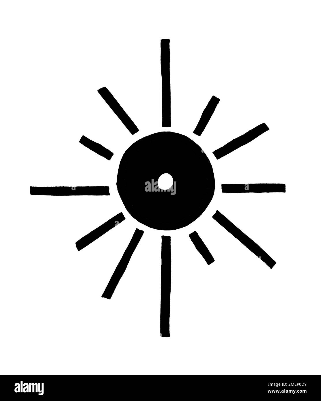 Ein perfekt kreisförmiger Punkt, der auf der Sonne zentriert ist Stockfoto