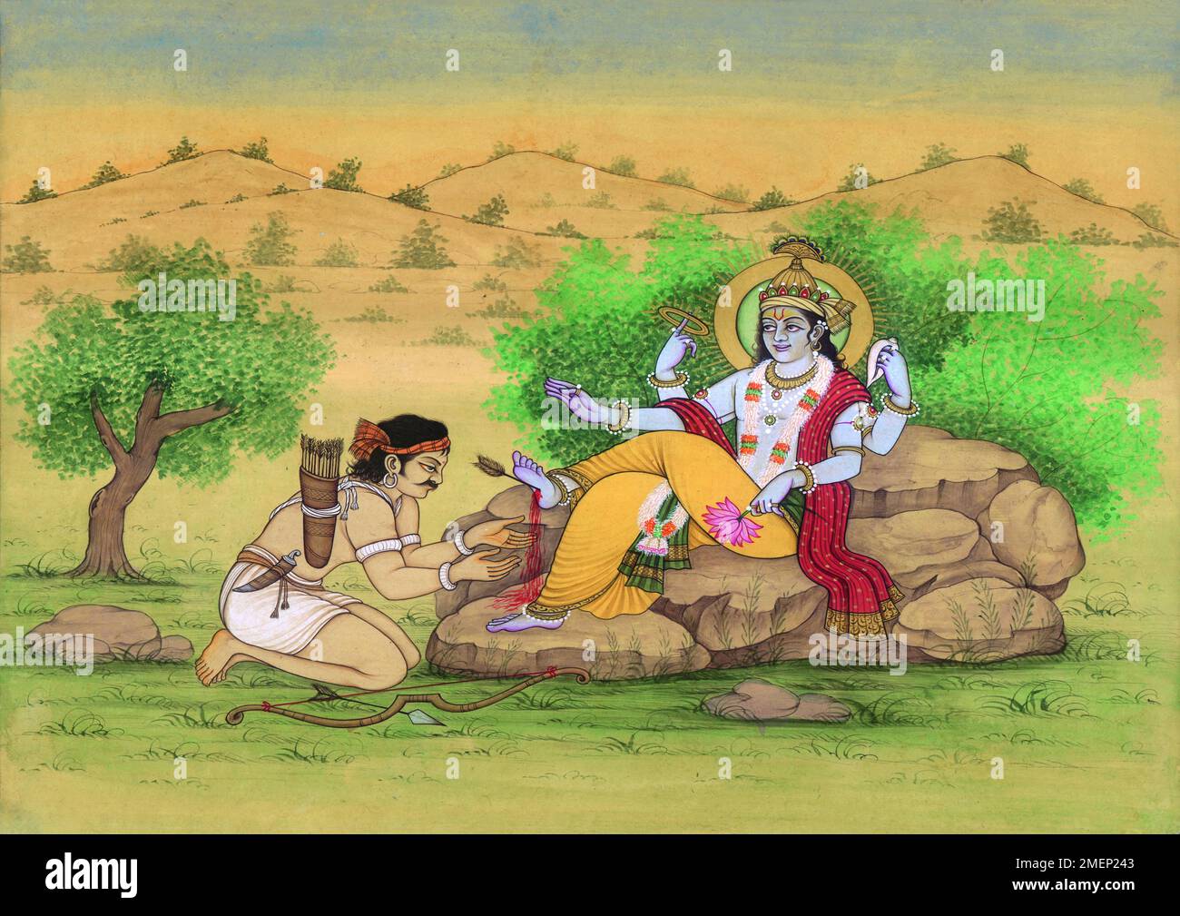 Der Tod von Krishna Stockfoto