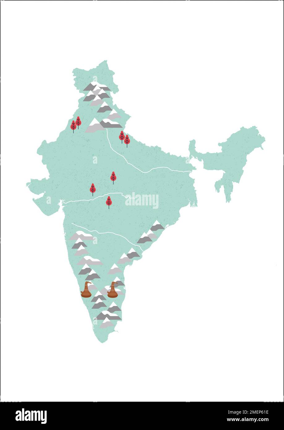Karte der indischen Whisky-Brennerei Stockfoto