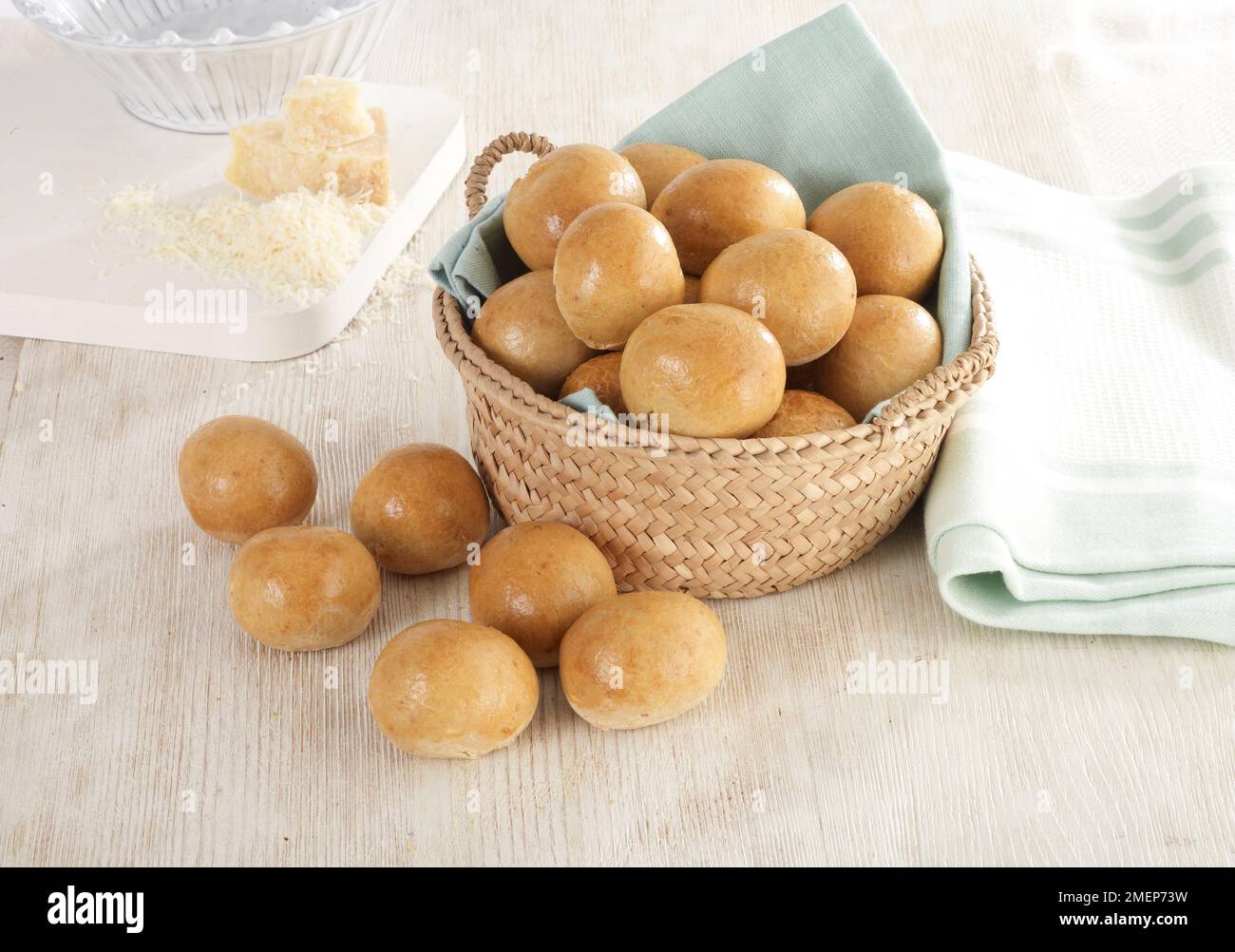 PAO de queijo, brasilianische Käserollen Stockfoto