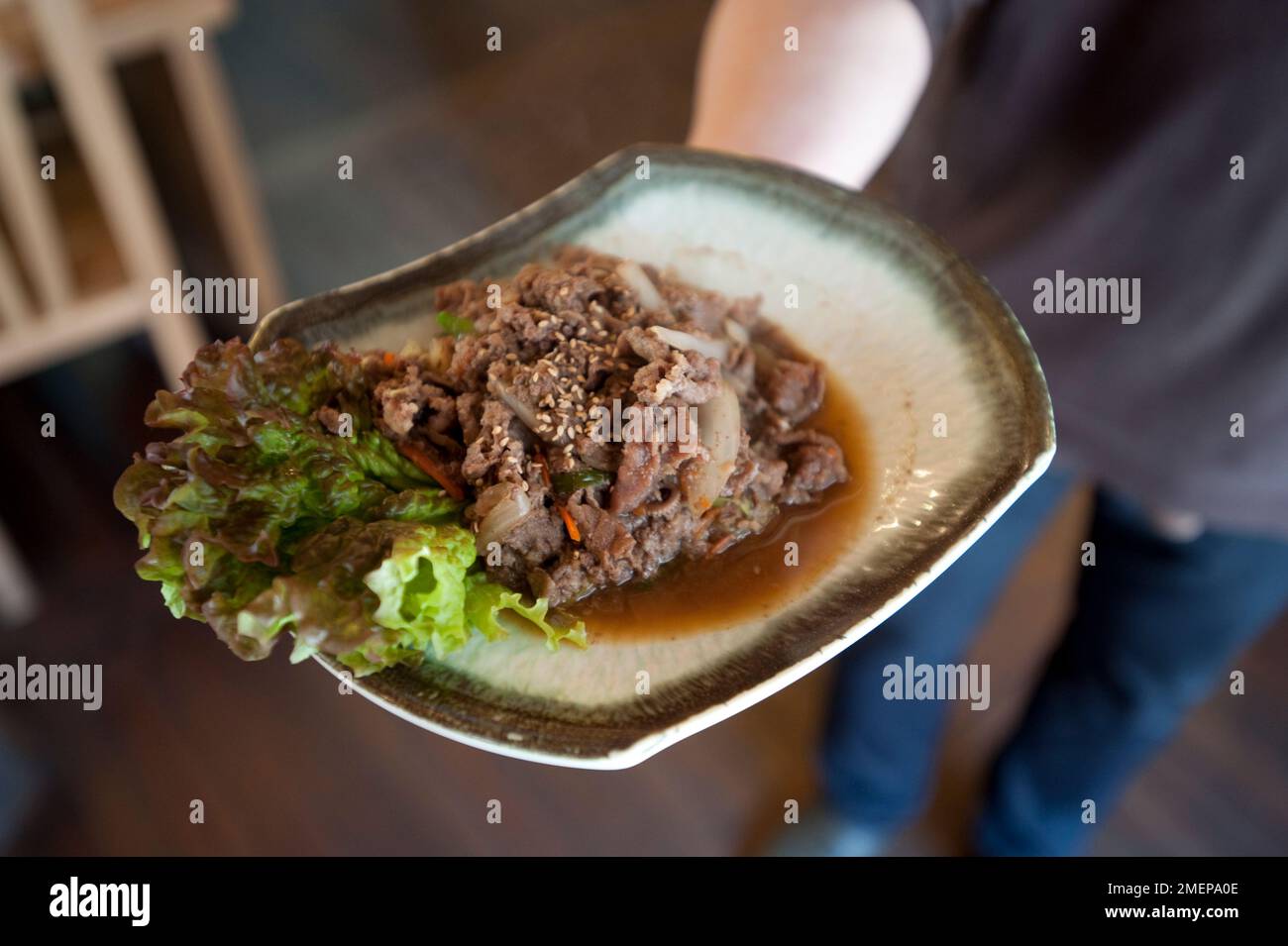 Südkorea, Seoul, Kulinarische Spezialitäten, Bulgogi Stockfoto