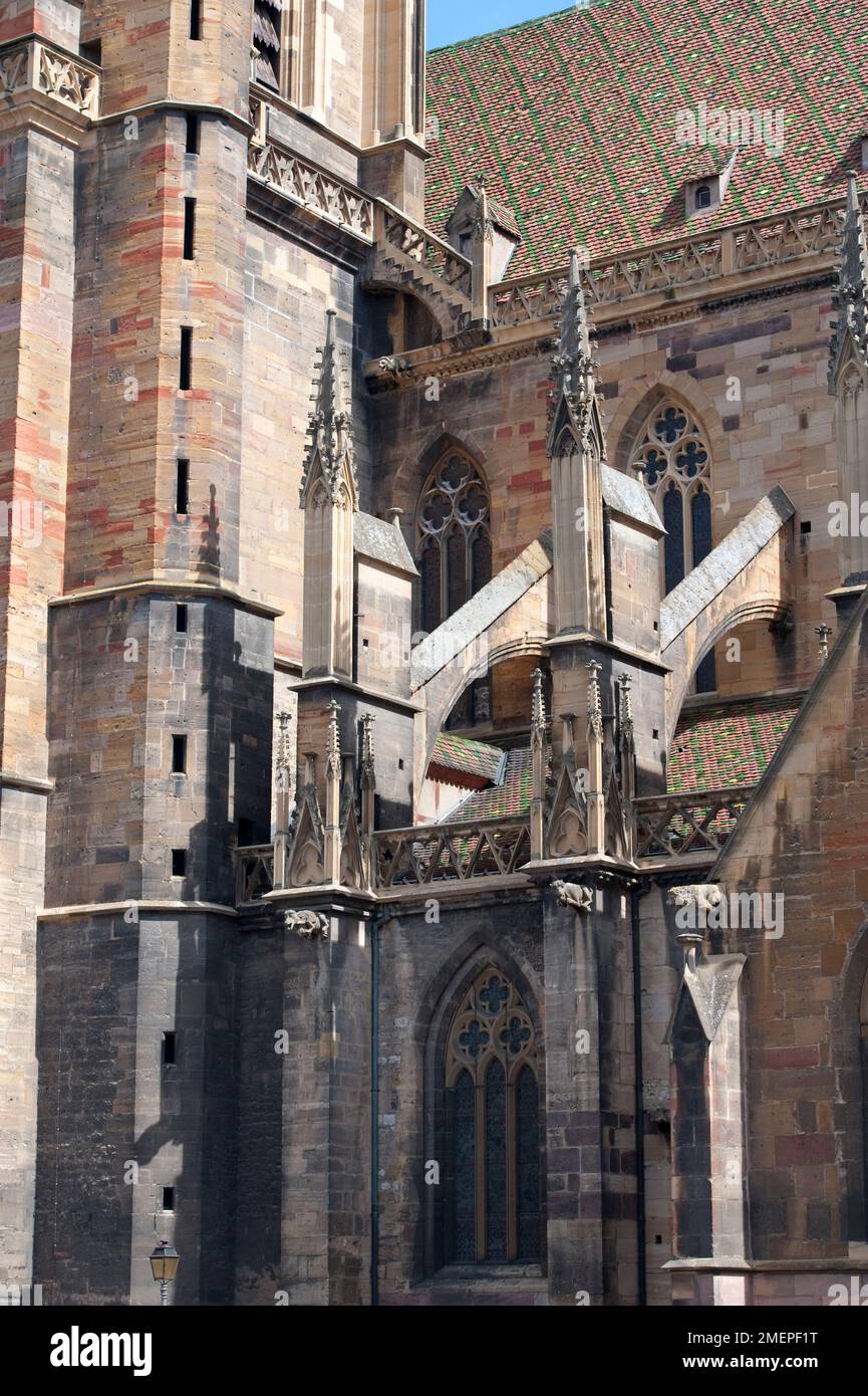 Frankreich, Elsass, Colmar, Kirche St. Martin (Eglise Saint-Martin), Außenansicht Stockfoto