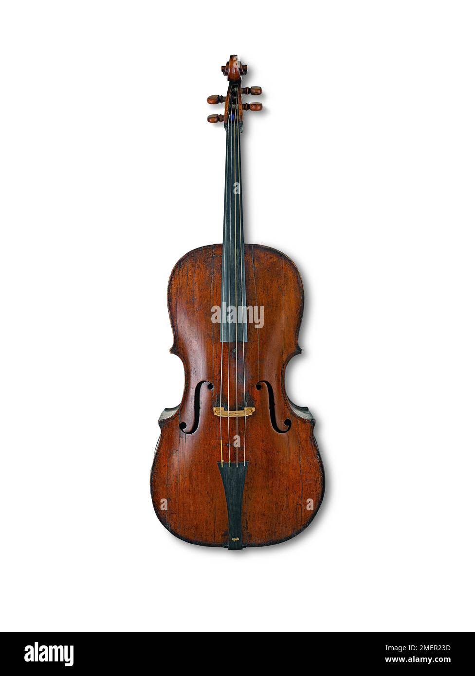 Spätbarockes Violoncello, hergestellt von Henry Jay, Russell Street, Covent Garden, London, England, ca. 1739 Stockfoto