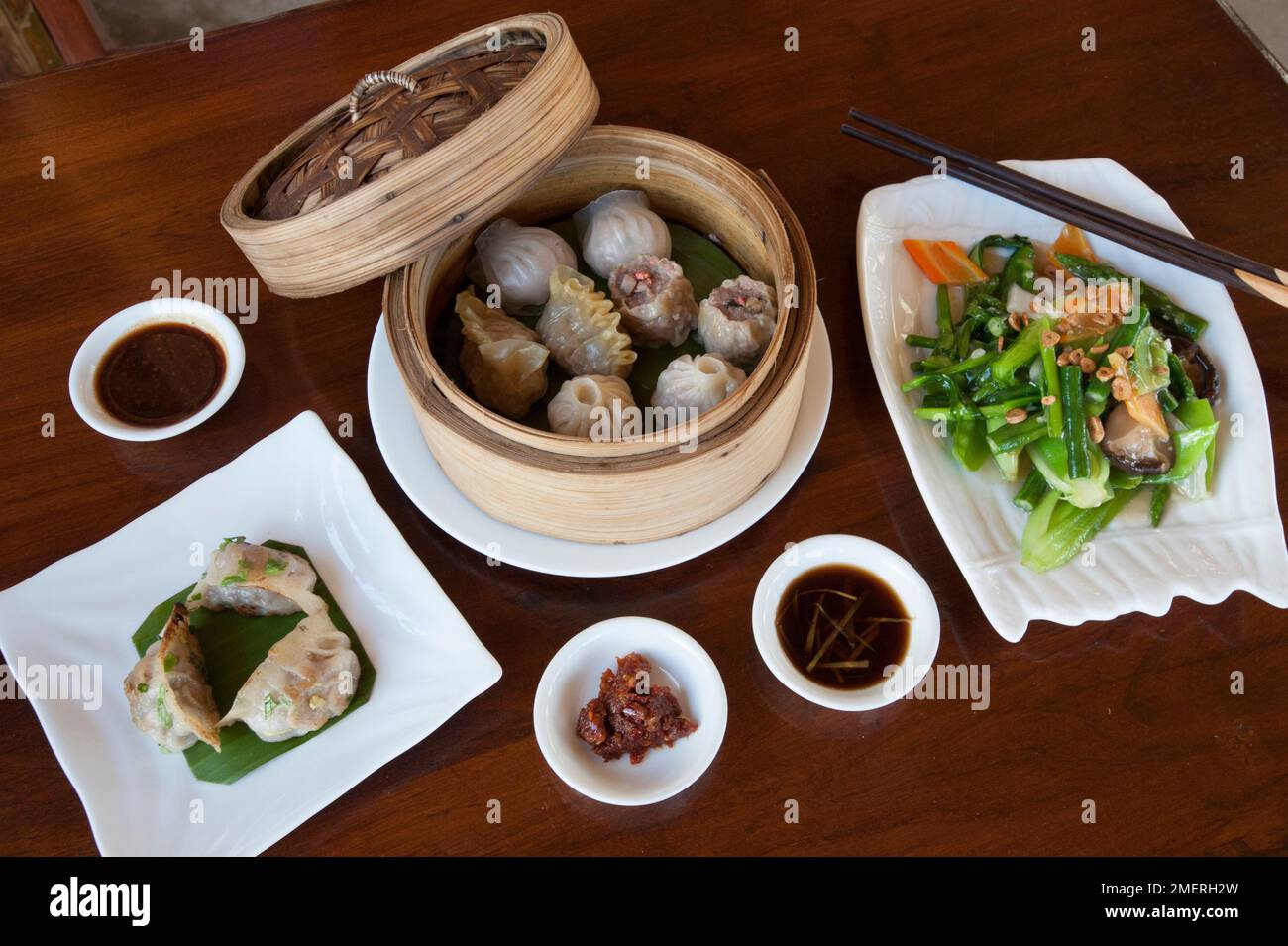 Myanmar, Ost-Birma, Inle-See, Live Dim Sum House Restaurant Stockfoto