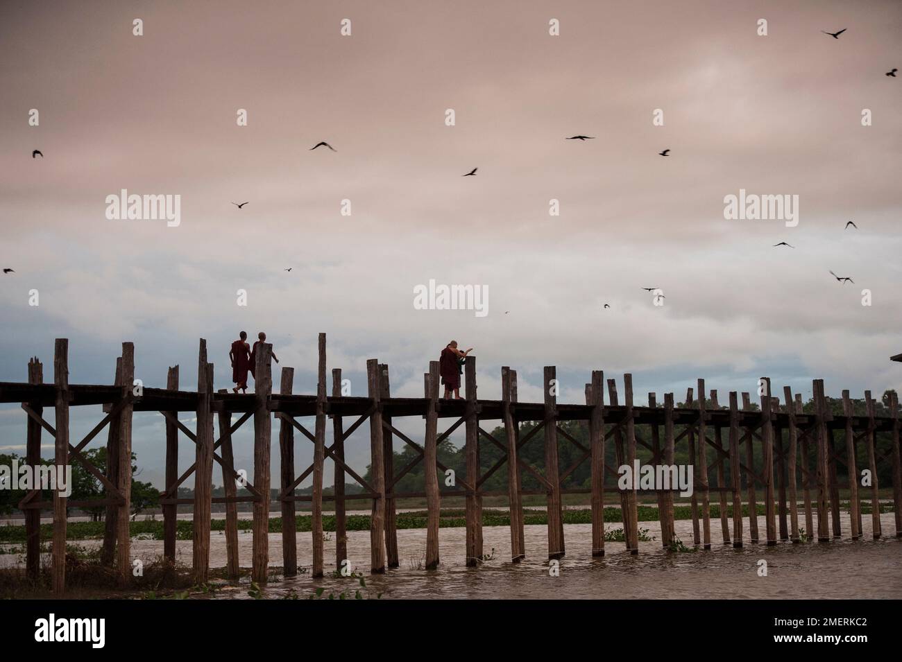 Myanmar, Region Mandalay, Amarapura, U Bein Bridge Stockfoto