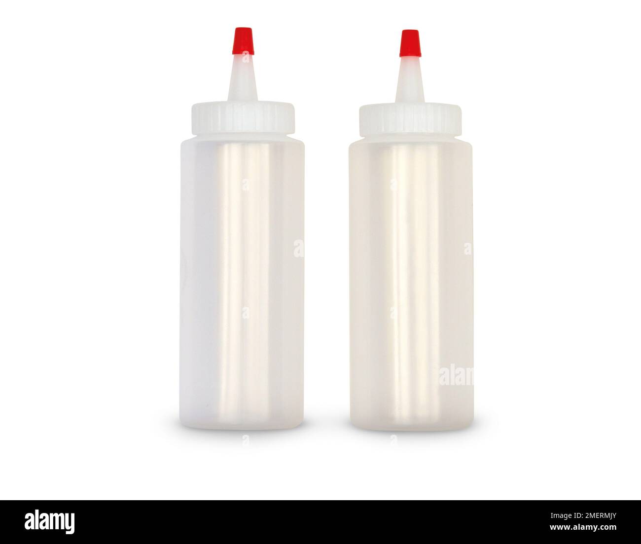 Leere Flaschen für Kunststoffrohre Stockfoto
