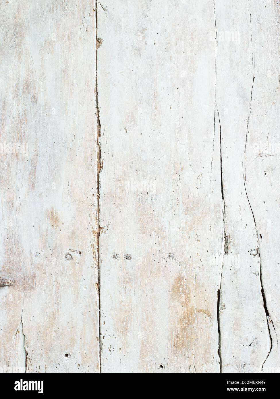 Strukturierte Hintergründe, alte weiße Holzbretter Stockfoto