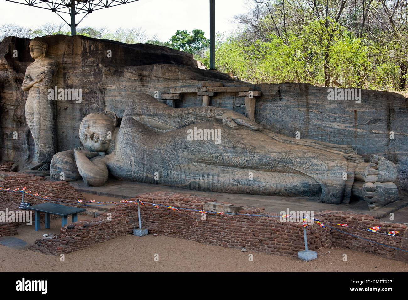 Gal Vihara, Nordzentralprovinz, Polonnaruwa, Liegender Buddha, Sri Lanka Stockfoto