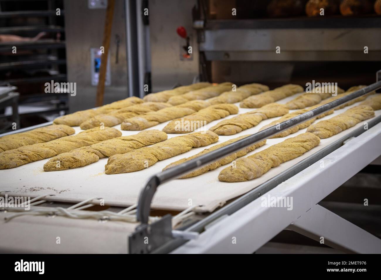 Leckeres und frisches, wunderschönes Brot namens französisches Baguette, das frisch zubereitet werden kann Stockfoto