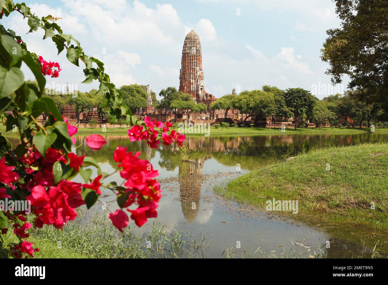 Prang von Wat Phra RAM im Parksee, Ayutthaya, Provinz Ayutthaya, Thailand Stockfoto