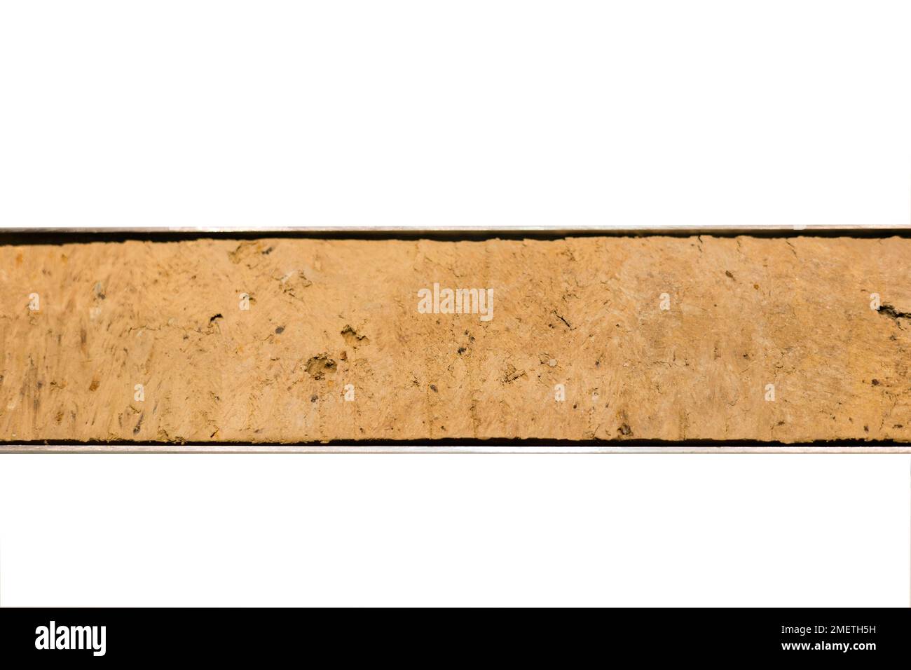 Bohrkern eines Prüflochs auf einer Schwarzbrache, Fuestenfeldbruck, Deutschland Stockfoto