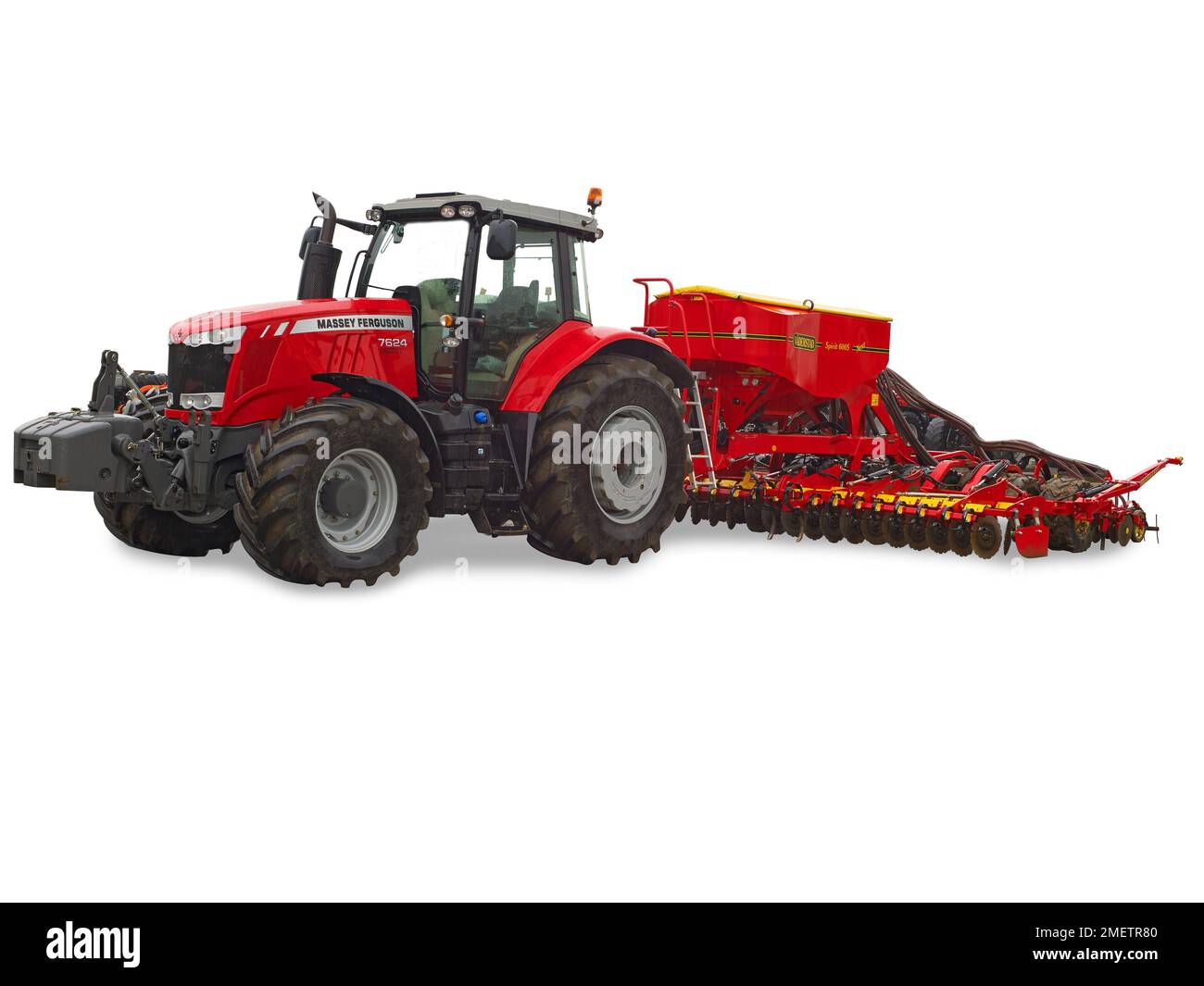 Roter Traktor Stockfoto