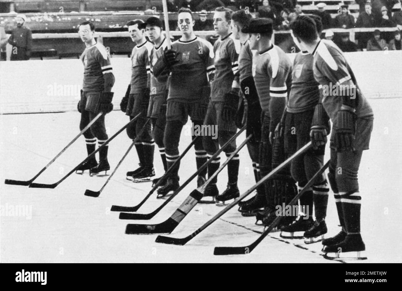 Eishockey, Dritter im Turnier und gewann Bronzemedaille, das US-Team Stockfoto