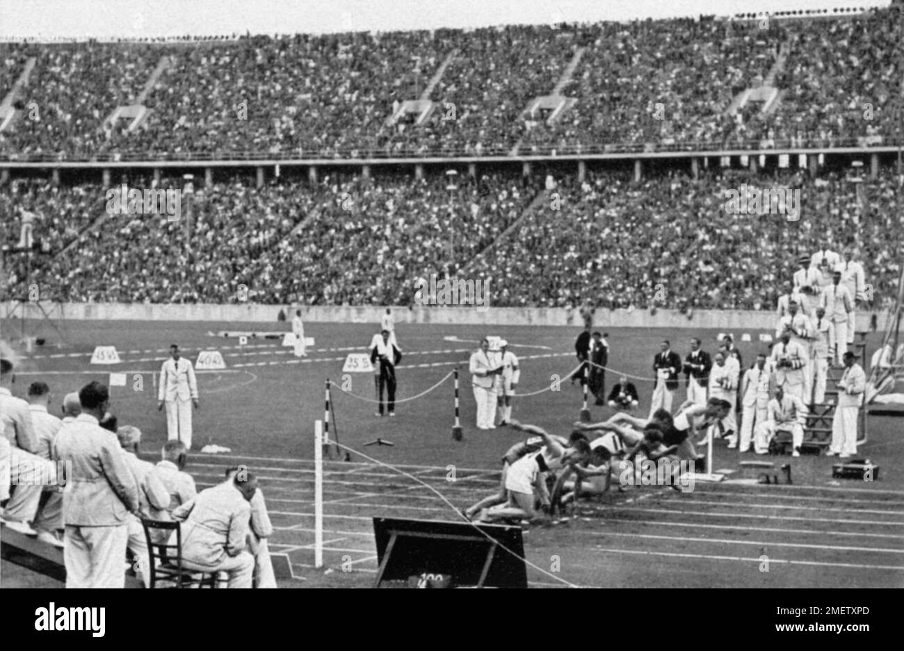 Der Start des 800 m langen Finallaufs, Woodruff, USA gewann Stockfoto