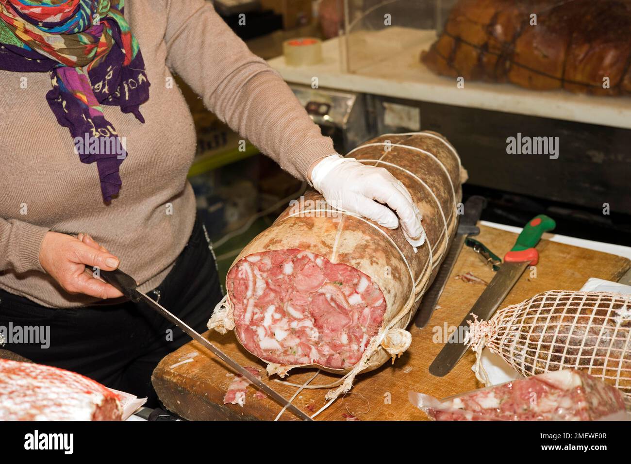 Cut original Italian testa in cassetta (Pressesprecher), Grüne Woche, Berlin, Deutschland Stockfoto