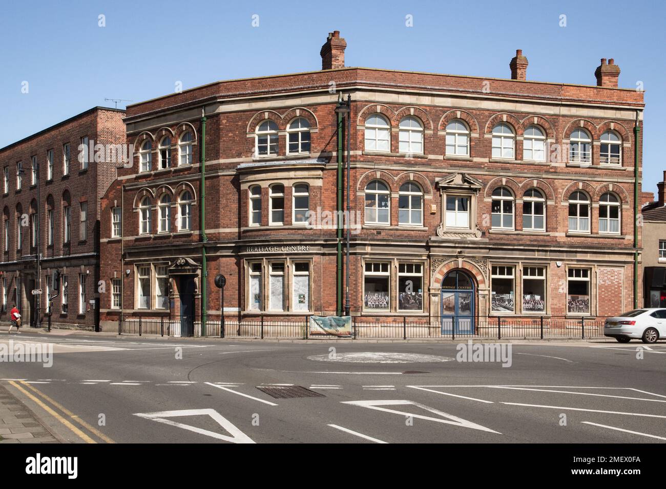 Das Gainsborough Heritage Centre bietet eine industrielle Ausstellungsfläche, Ausstellungen, einen Shop und eine Archivbibliothek. Gainsborough, Lincolnshire, Großbritannien. Stockfoto