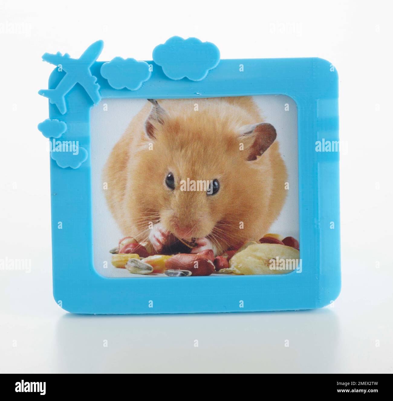3D bedruckter Bilderrahmen mit Foto Stockfoto