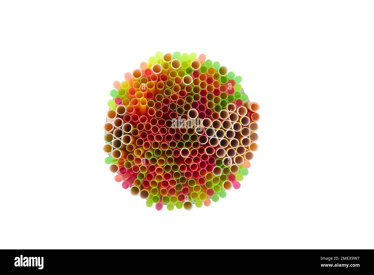 DIY Bee Houses - farbenfrohe Strohhalme Stockfoto