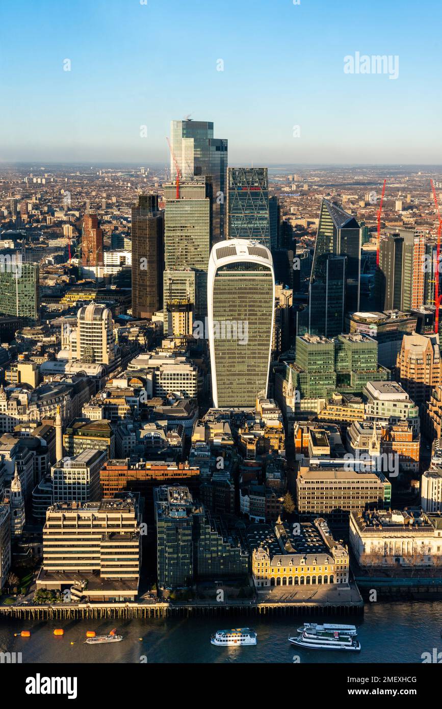 A View of the City of London von The Shard, London, Großbritannien. Stockfoto