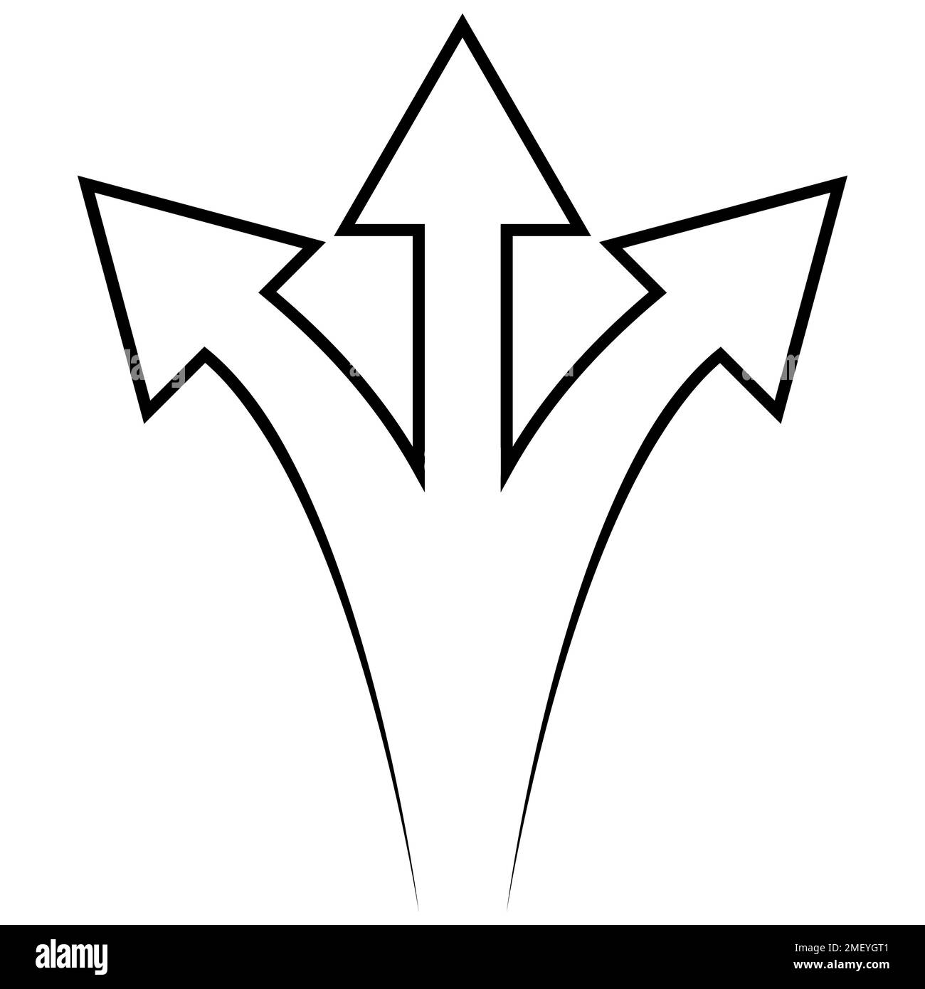 Icon Opportunity Pathway, dreifache Entscheidung Weg wählen, Weg Pfeil Straße Stock Vektor