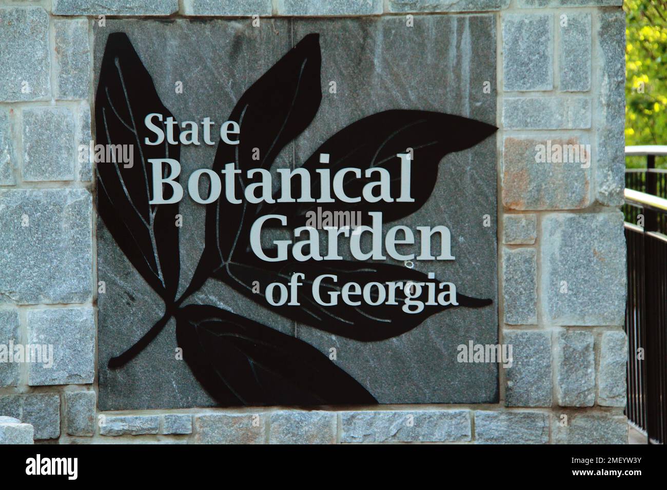 Eintritt zum State Botanical Garden of Georgia in Athen, GA, USA Stockfoto