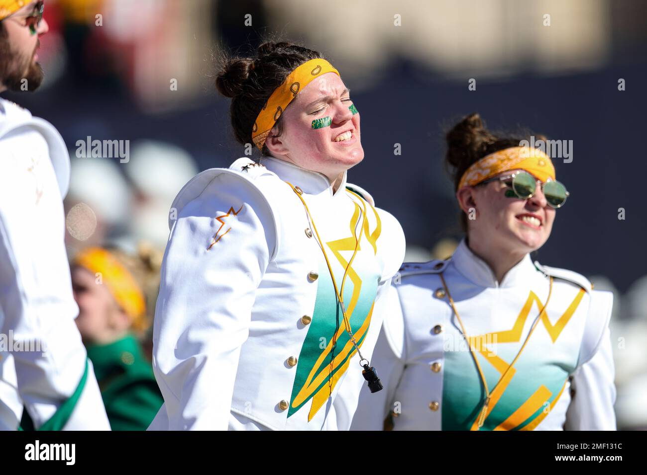 North Dakota State Bisons Band während der Aufwärmpunkte für das NCAA Division I FCS National Championship Game 2023 im Toyota Stadium am Sonntag, den 8. Januar 2023 Stockfoto