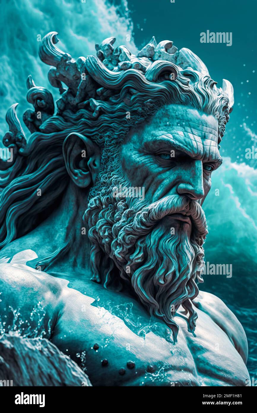 Greek god poseidon statue -Fotos und -Bildmaterial in hoher Auflösung