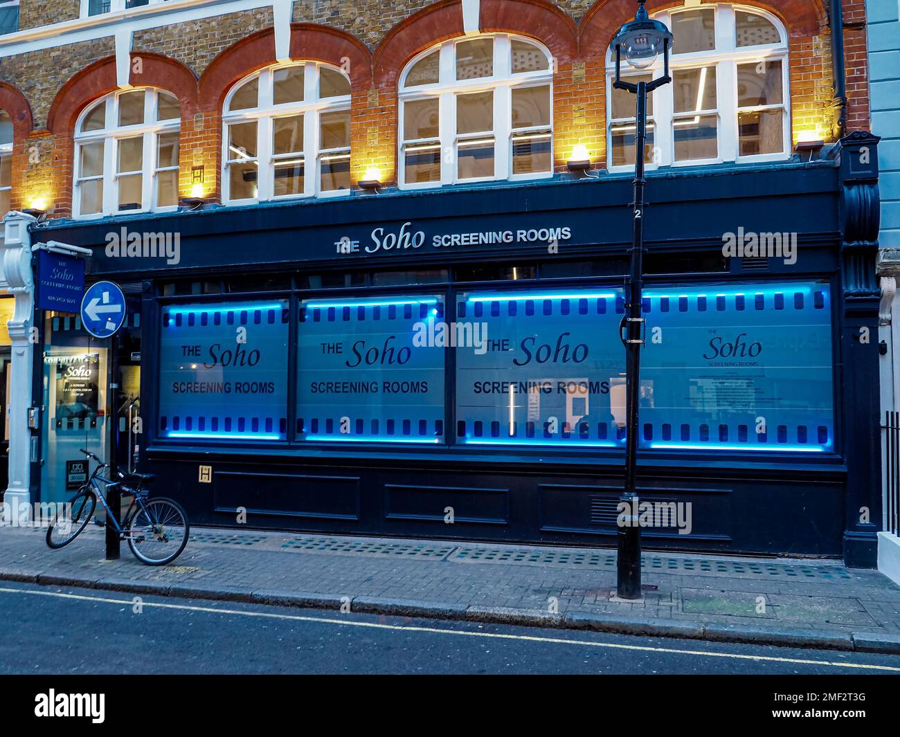 The Soho Screening Rooms D'Arblay St Soho London – unabhängige Filmvorführräume der Kinobranche. Stockfoto