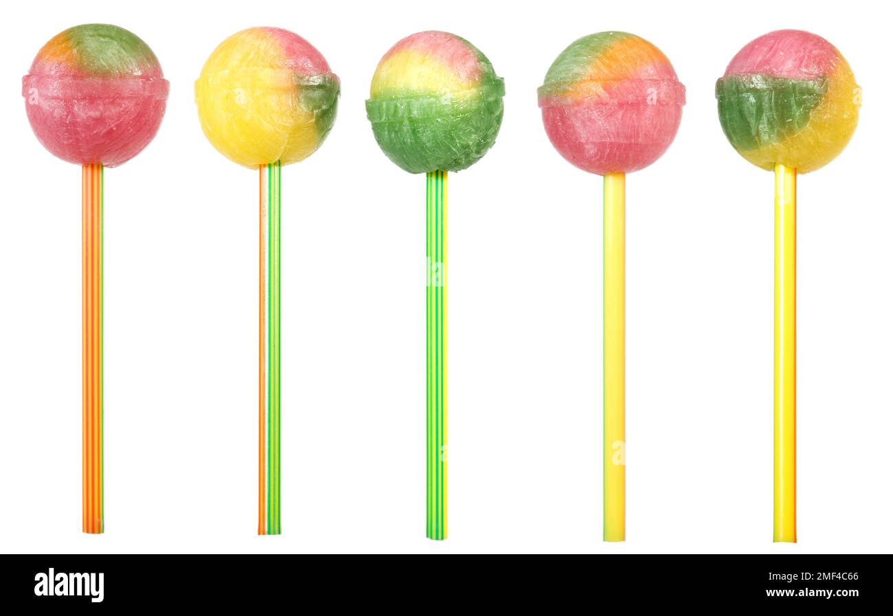 Lolli in verschiedenen Farben auf Weiß Stockfoto Lolli in verschiedenen Farben auf Weiß Stockfoto