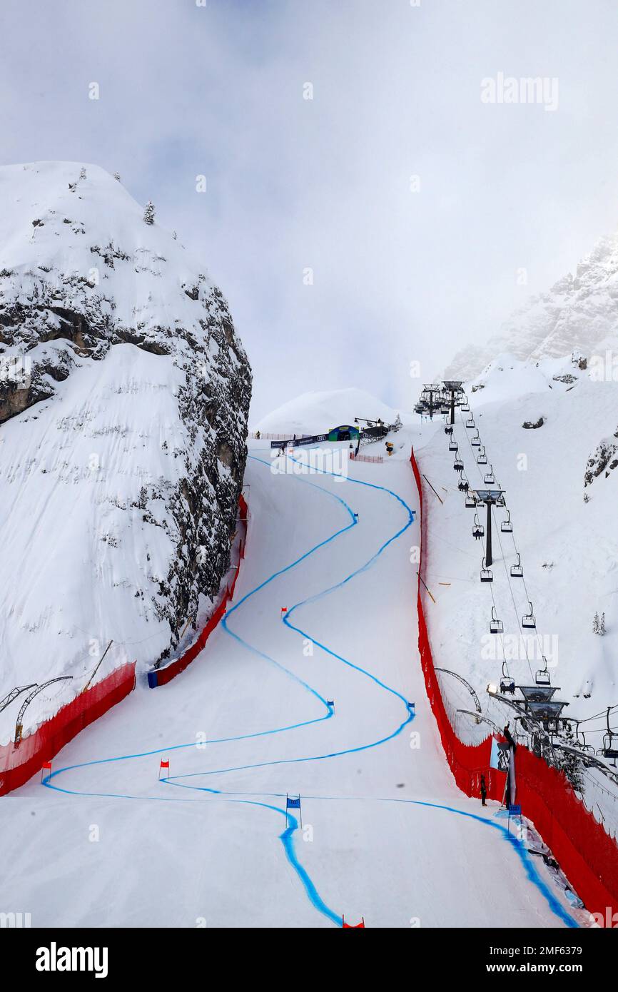 In this photo taken on Feb. 9, 2021, a view of the Tofana Schuss, in ...