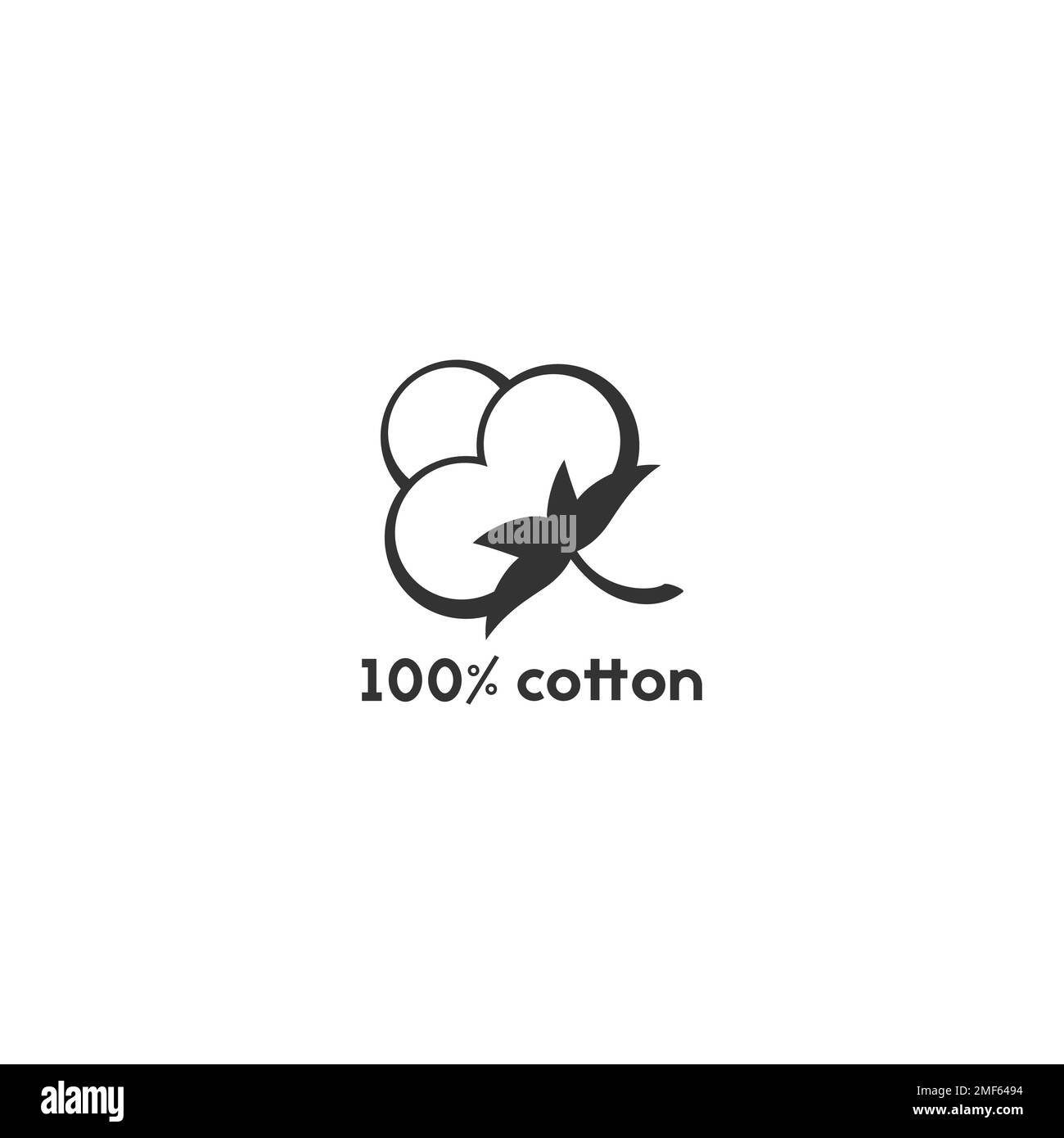 Symbol für Baumwollsamen. 100 Baumwolletikett. Naturfaser Zeichen. Organic Stoff Symbol. Vektorgrafik. Stock Vektor