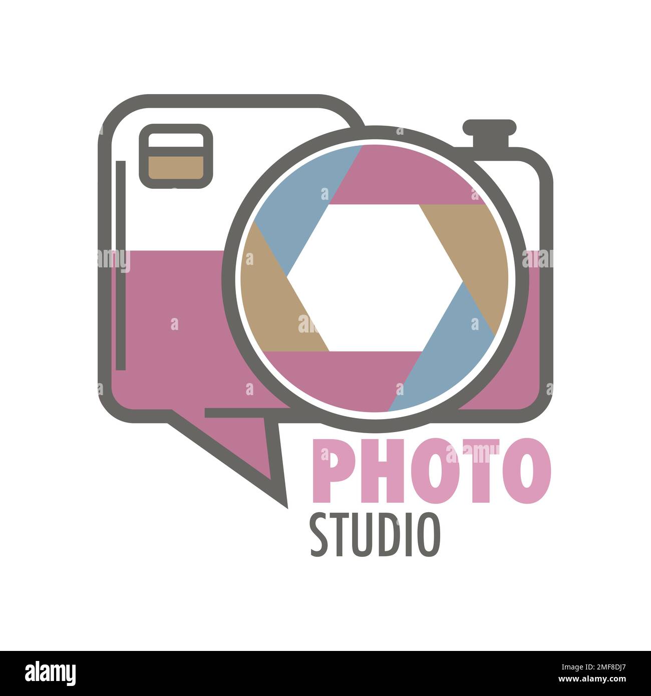 Fotostudio Retro-Fotokamera isolierte Icon Mobile App Stock Vektor