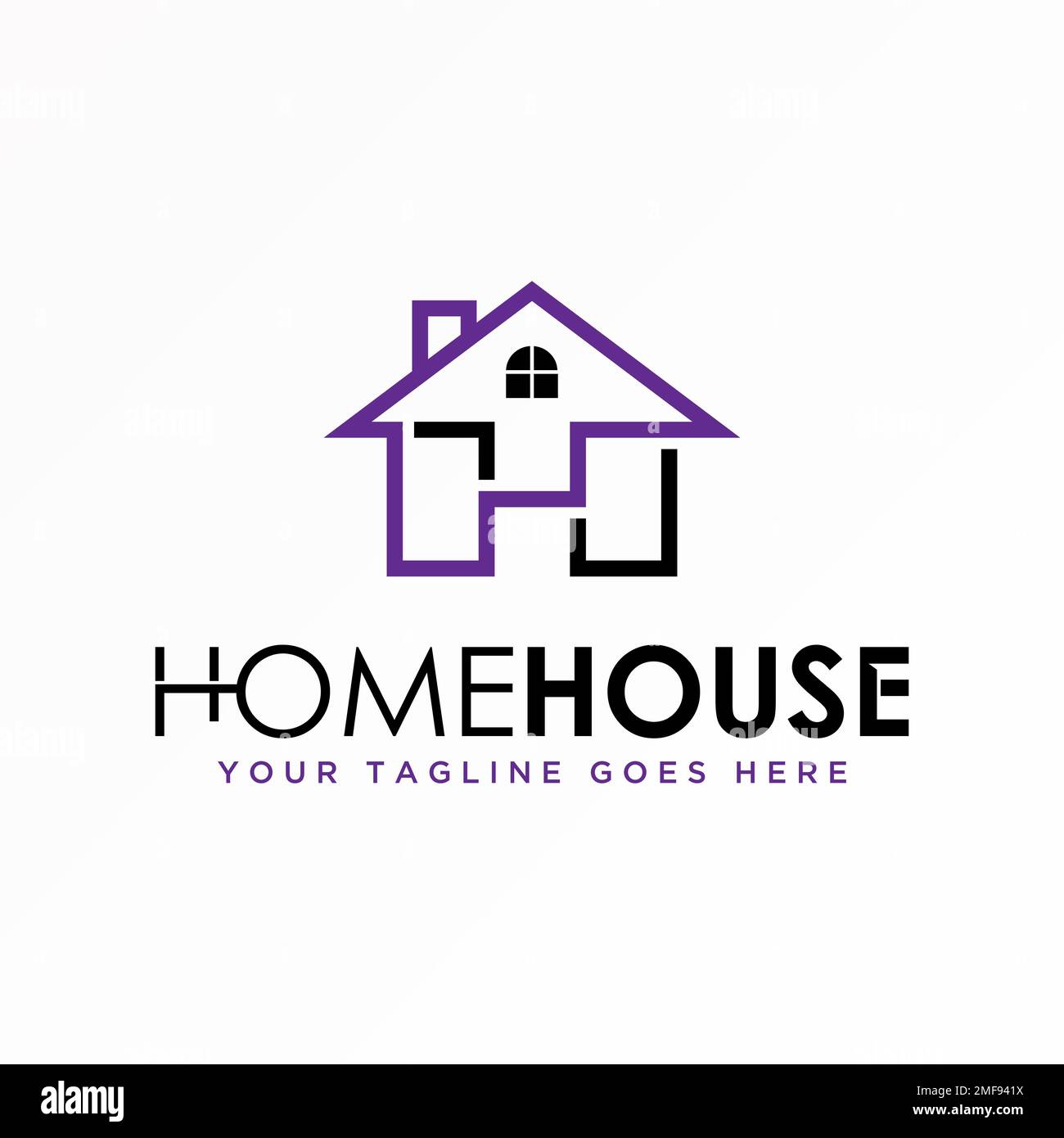 Line Home oder Haus in Buchstabe oder Wort H Schriftart Grafik Symbol Logo Design abstraktes Konzept Vektormaterial. Kann als Symbol für eine Eigenschaft verwendet werden Stock Vektor